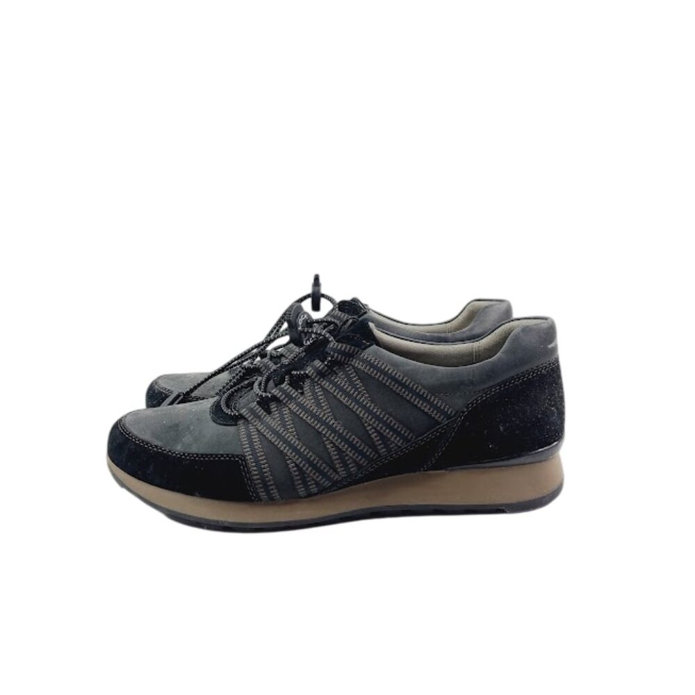 Dansko Women's Gabi Black Leather Lace Up Casual Athletic Sneaker Size 9
